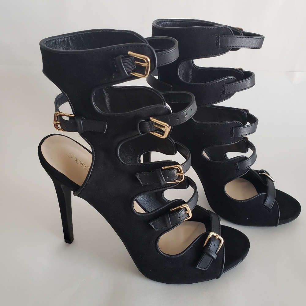 Shoedazzle Women's Rosselyn Heeled Sandals Size11 - Black NWOT